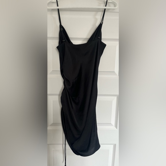 NWT WILFRED ARITZIA Sestina slip asymmetrical ruched dress wear two ways (Black) - Picture 6 of 13